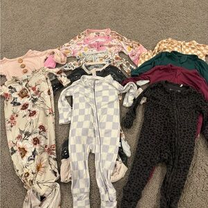 Lot of 11 Luxury Bamboo Baby Pajamas 0-3 Months